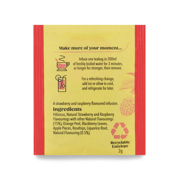 Individual sachets of Twinings strawberry raspberry tea